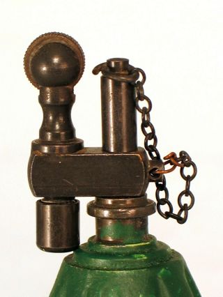 Vintage heavy green figural hand grenade table lighter with vintage fitment 2