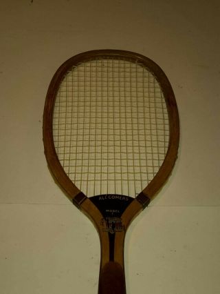 ANTIQUE A.  G.  SPALDING WOOD TENNIS RACQUET CIRCA 1912 RARE VINTAGE MODEL 