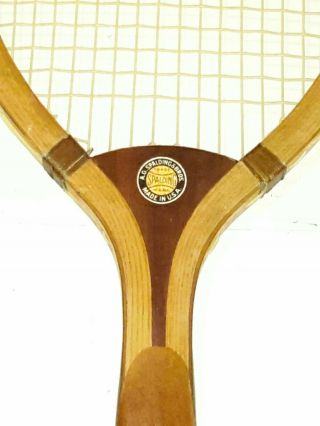 ANTIQUE A.  G.  SPALDING WOOD TENNIS RACQUET CIRCA 1912 RARE VINTAGE MODEL 