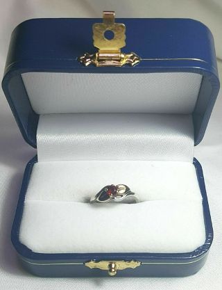 Vintage Retired James Avery Sterling Silver 14k Gold Leaves Garnet Ring Size 6 5