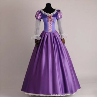 Women Costume Cosplay Rapunzel Princess Dress Fancy Fairytale Ball Gown Outfit 2