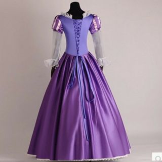 Women Costume Cosplay Rapunzel Princess Dress Fancy Fairytale Ball Gown Outfit 4