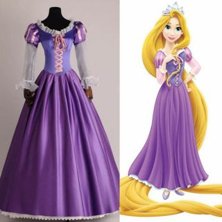 Women Costume Cosplay Rapunzel Princess Dress Fancy Fairytale Ball Gown Outfit 5