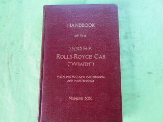 Vintage Rolls Royce 25/30 Wraith Handbook