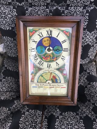 Vintage 1975 Burpee Seeds Clock Moon Frost Planting Time Zodiac Clock