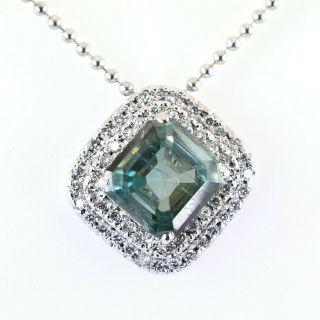 Rare 4.  23 Ct Blue Diamond Pendant With White Diamond Accents - Newly Launched