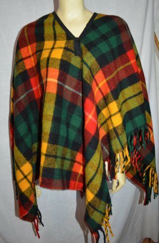 Vintage Official Girl Scouts Faribo Wool Blanket Plaid Throw Fringe Tartan