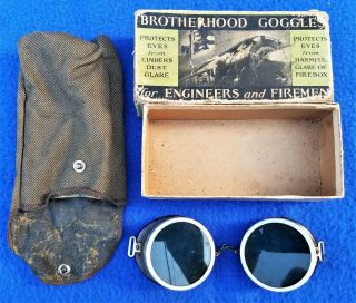 Vintage Brotherhood Railroad Engineer Fireman Goggles Steampunk