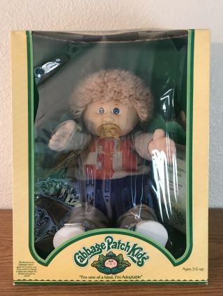Vintage 83 Cabbage Patch Kid - Boy With Pacifier And An Extra Outfit
