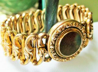 Vintage Art Deco Gold Fill Locket Expansion Bracelet 1930 