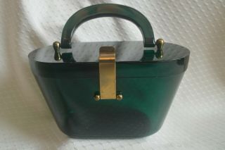 Vintage Lucite/plastic Green Handbag Purse