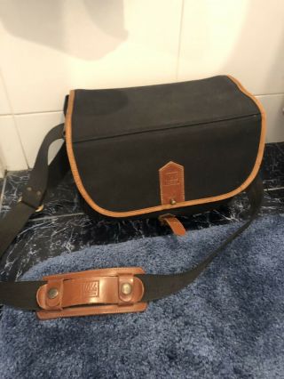 Fogg Designer Vintage Camera Bag Leather Stitched Strap Organizer Carry On