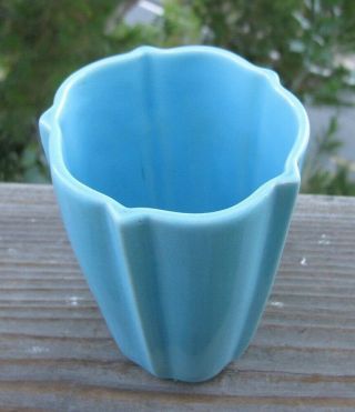 Vintage Catalina Pottery Turquoise Starlight Vase 5 