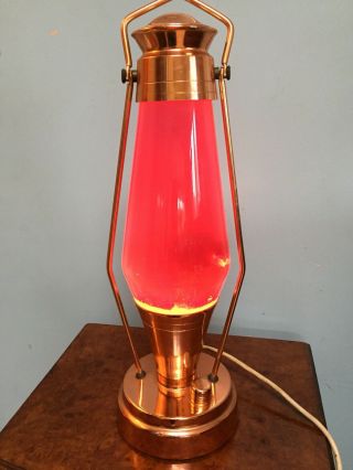 Vintage Crestworth Mathmos Copper Miners Style Lava Lamp Red