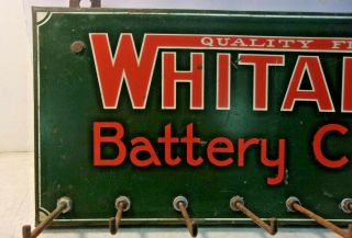 Vintage WHITAKER BATTERY CABLES Display Rack Metal Advertising Sign 2