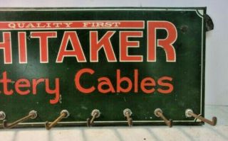 Vintage WHITAKER BATTERY CABLES Display Rack Metal Advertising Sign 3