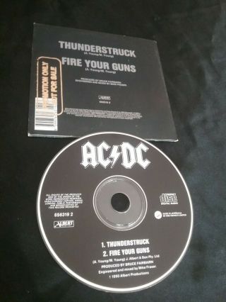 Ac/dc Thunderstruck Cd Rare Promo Sample Australia 656319 2 Albert Productions