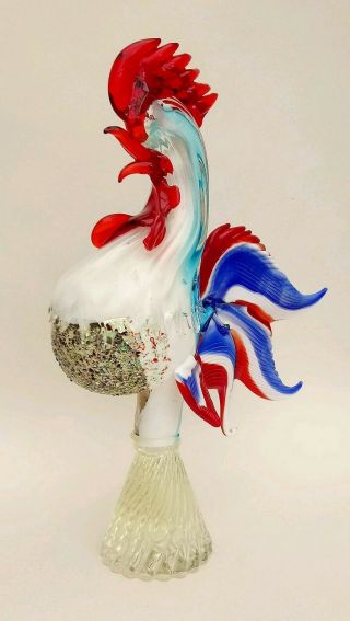 Vintage1960s Murano Art Glass ROOSTER COCKEREL Large 15.  5 