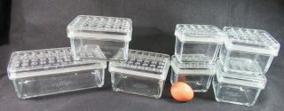 Ikea Glass Fridge Container Set 7 Boxes W Lids Refrigerator Storage Vintage Vhtf