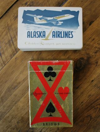 Vintage Alaska Airlines Playing Cards Golden Nugget Jet Service By Remembrance