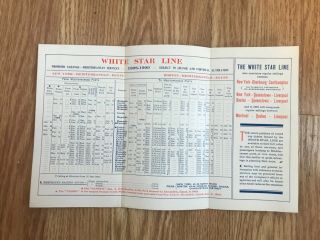 Vintage 1908 White Star Line Ship Sailings Brochure 2