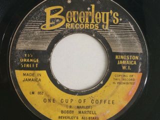 Bobby Martell Aka Bob Marley 1963 One Cup Of Coffee 45 Beverly’s Record Rare