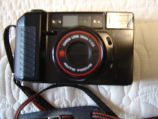 Vintage Canon Af35m Ii Sure Shot Film Camera With Case & Papers,