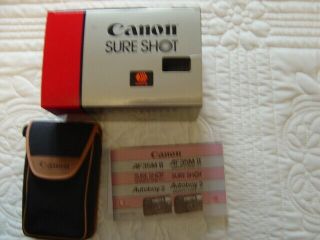 Vintage Canon AF35M II Sure Shot Film Camera with case & papers, 3