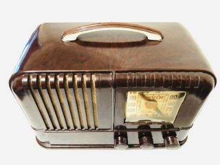 Antique Old Mid Century Swirl Bakelite 1946 Arvin 664 Art Deco Vintage Radio