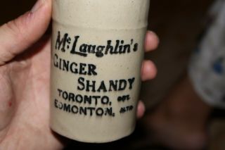 Vintage McLaughlins Ginger Shandy - Ginger Beer Stone Crock Bottle Toronto 2