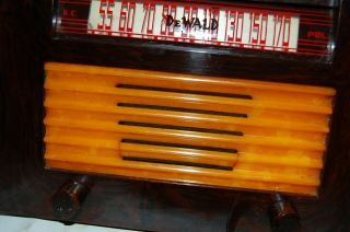 DeWald A - 502 Catalin 1940s RADIO Butterscotch & Chocolate Brown Marbleized RARE 3