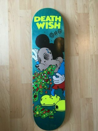 Deathwish Jim Greco Mickey Mouse Deathtoons Rare Skateboard Deck - Teal Stain