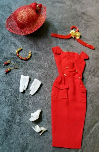 Vintage Barbie Red Sheath Sensation Dress Outfit 986 1960 