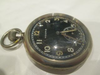 Vintage Pocket Watch Military Moeris Black Face