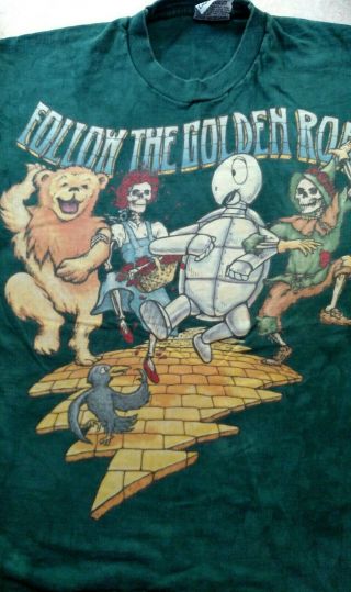 Vintage Grateful Dead Shirt 1994 Follow The Golden Road Fall Tour.  Size Large