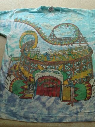 Vintage Grateful Dead Shirt 1993 Skeletons And Jerry Bears On A Roller Coaster