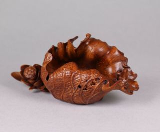 Vintage 20th Century Chinese Bamboo Carving Of A Lotus Pod