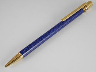 Cartier Must Marble Blue Lacquer Ballpoint Pen Rare
