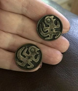 Vtg Taxco 980 Silver Buttons (2) 2