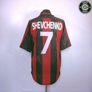 Shevchenko 7 Ac Milan Vintage Adidas Home Football Shirt Jersey 2000/02 (l)