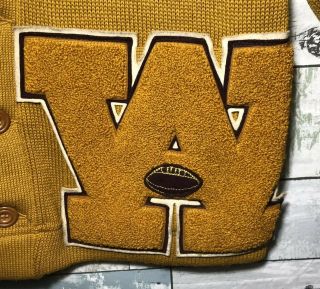 Vintage 40’s Sand Knit Letterman Sweater Washington High School Milwaukee 2
