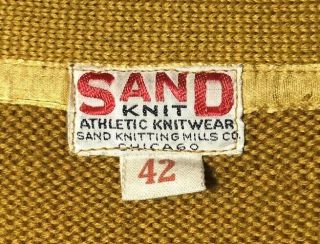 Vintage 40’s Sand Knit Letterman Sweater Washington High School Milwaukee 3