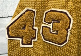 Vintage 40’s Sand Knit Letterman Sweater Washington High School Milwaukee 4