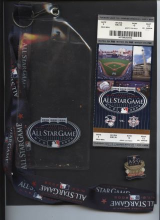Vintage 2008 All Star Game Ticket Stub Pin And Vinyl Holder Yankees Jeter