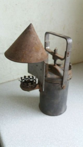 Vintage Early Inspection Railway Lantern,  The Premier Carbide Lamp,  Crestella