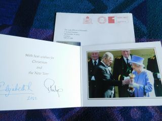 Queen Elizabeth Ii And Prince Philip Rare 2012 Christmas Card
