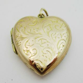 Vintage 9ct B&f Gold Heart Shaped Locket.