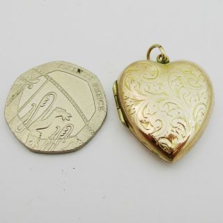 Vintage 9ct B&F Gold Heart Shaped Locket. 4
