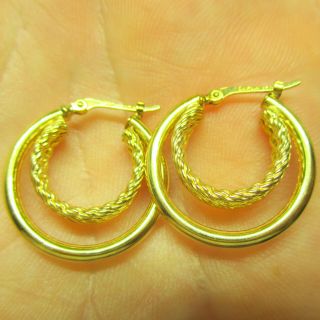 Vintage Estate 14k Yellow Gold Hoop Earrings - 2.  3 Grams
