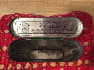 Vintage 1910 Lucky Strike Roll Cut Tobacco Green Vertical Pocket Tin, 8